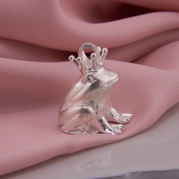 Froschkönig Silber massiv groß